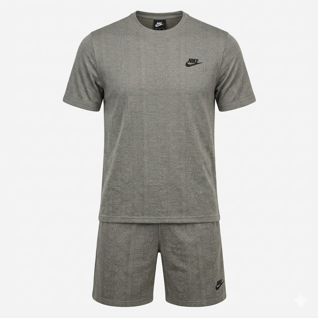 NIKE Men's Textured Knit Lounge Set in Grey