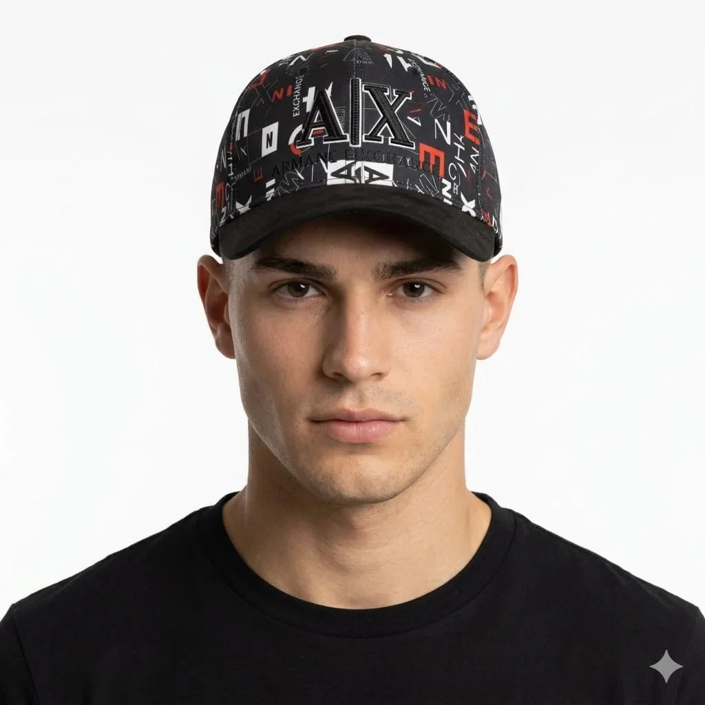 Armani Exchange All-Over Logo Print Baseball Cap