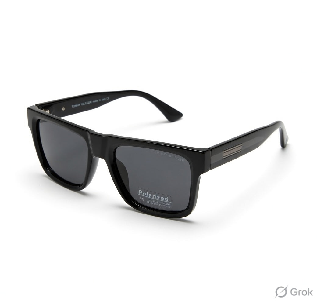 TOMMY HILFIGER Shadowed Onyx Luxe Fit Sunglasses with Elegant Case