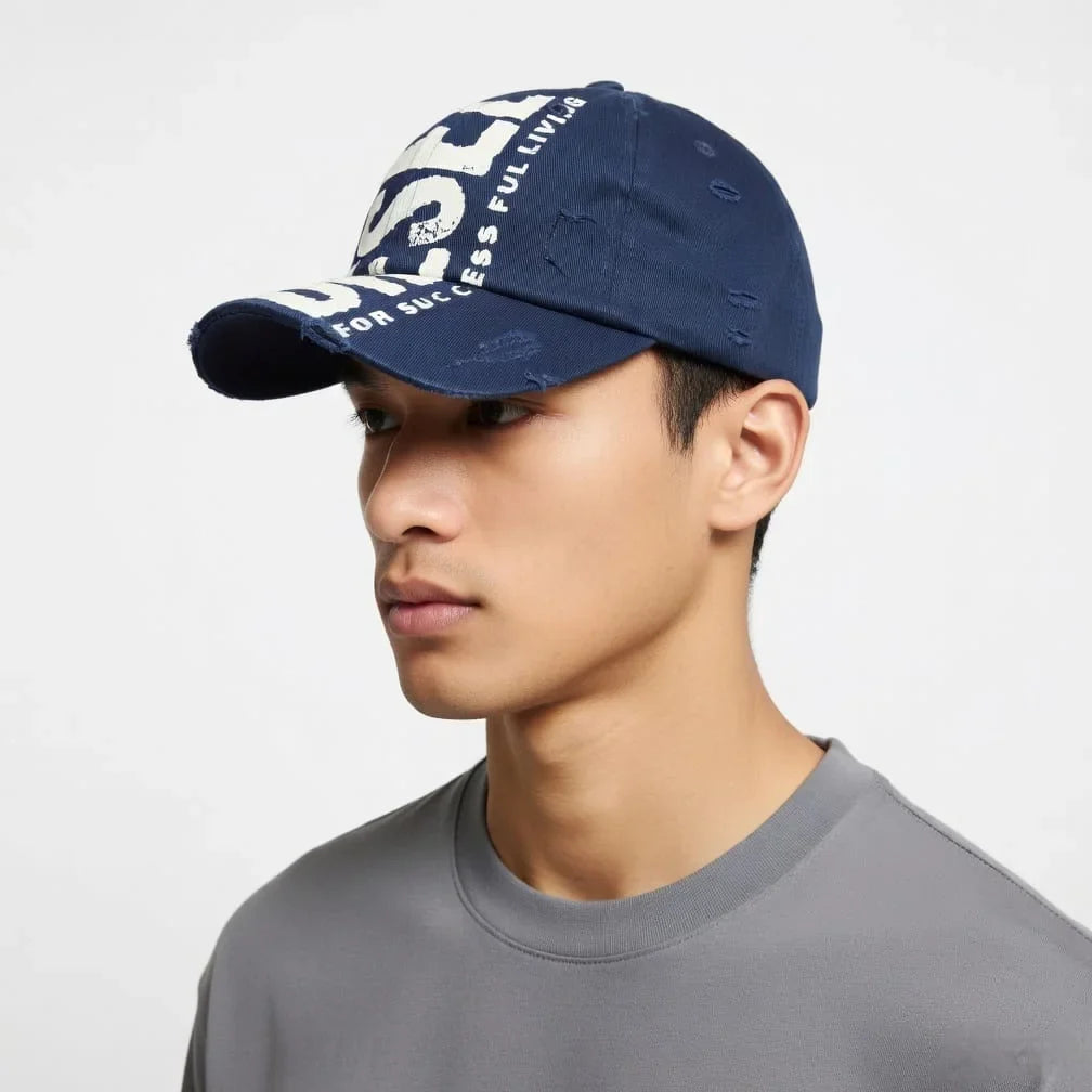 DIESEL Distressed Logo Baseball Cap