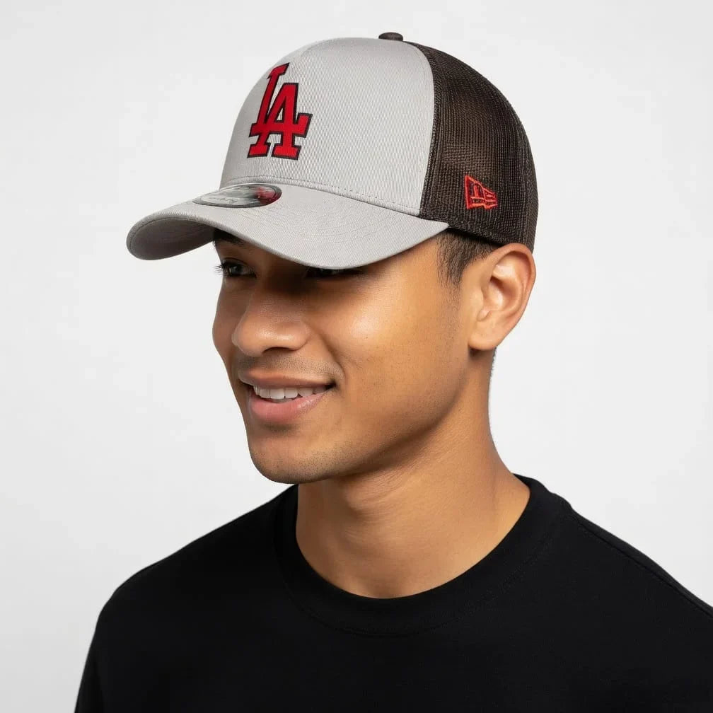 New Era LA Dodgers Gray and Black Trucker Cap