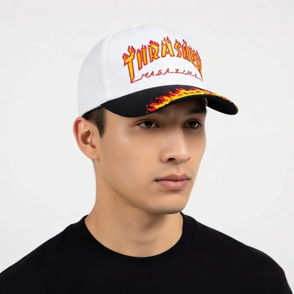 THRASHER Flame Logo Snapback Cap