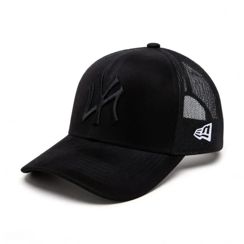 New Era NY Black Trucker Cap with Logo