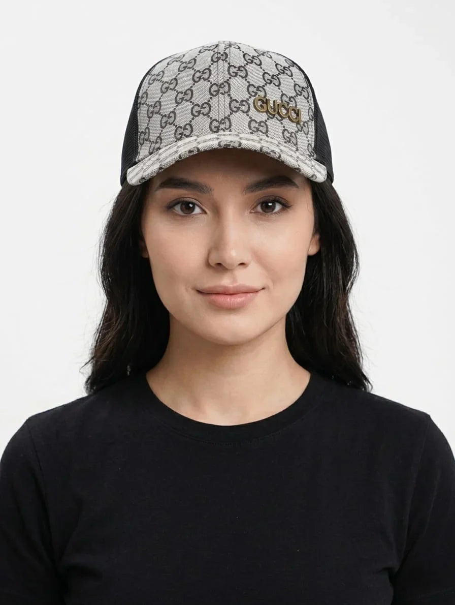 GUCCI Monogram Mesh Trucker Cap