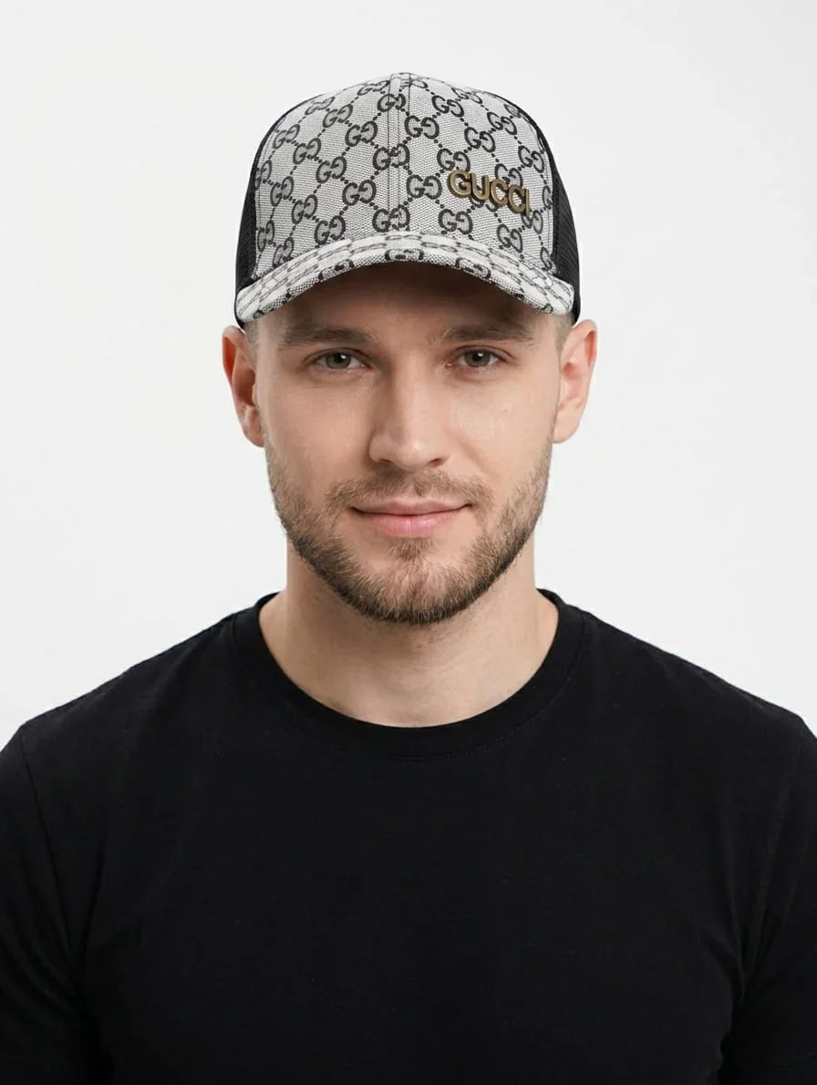 GUCCI Monogram Mesh Trucker Cap