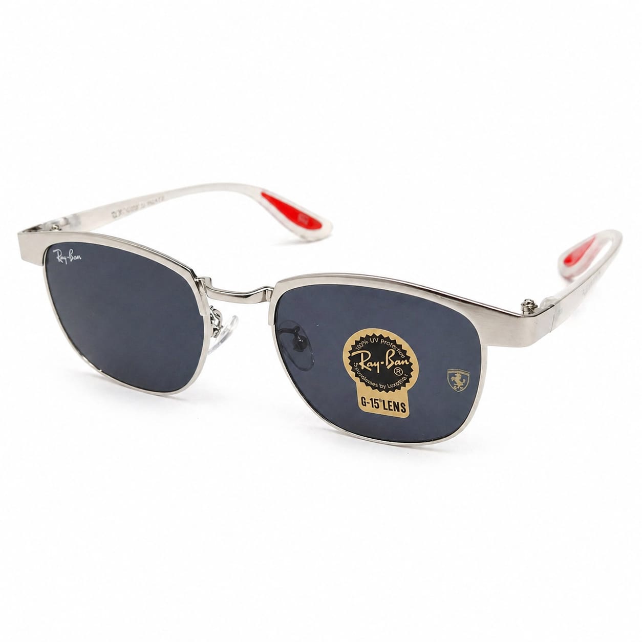 Ray-Ban Retro Square Sunglasses with Silver Frame