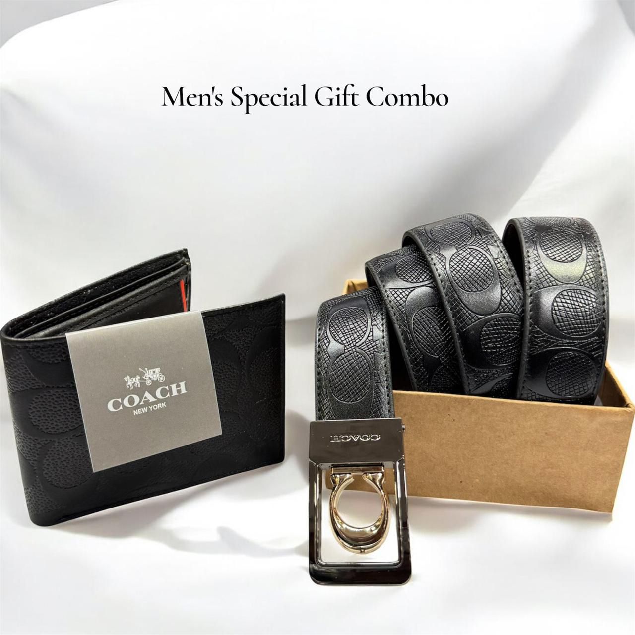 COACH Men's Special Gift Combo - Wallet and Belt Set