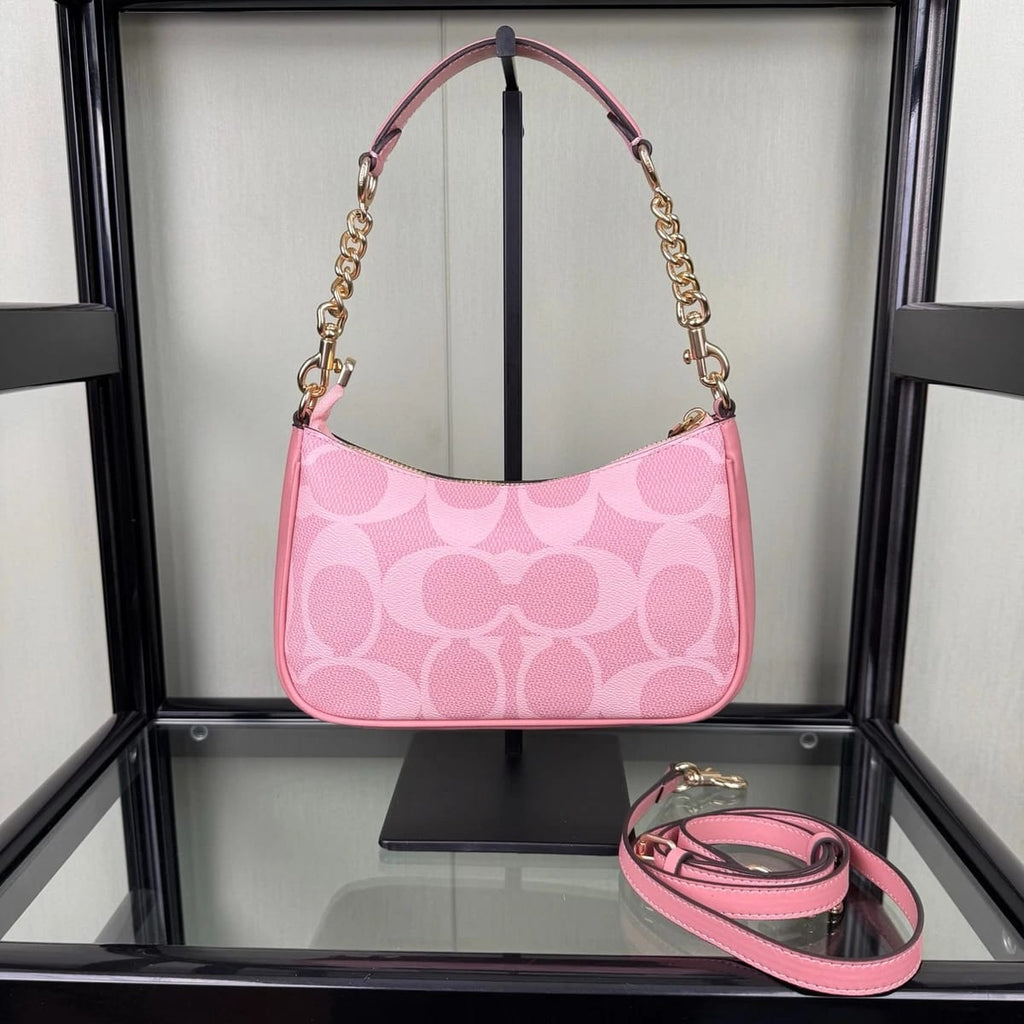 COACH Signature Pink Mini Hobo Bag