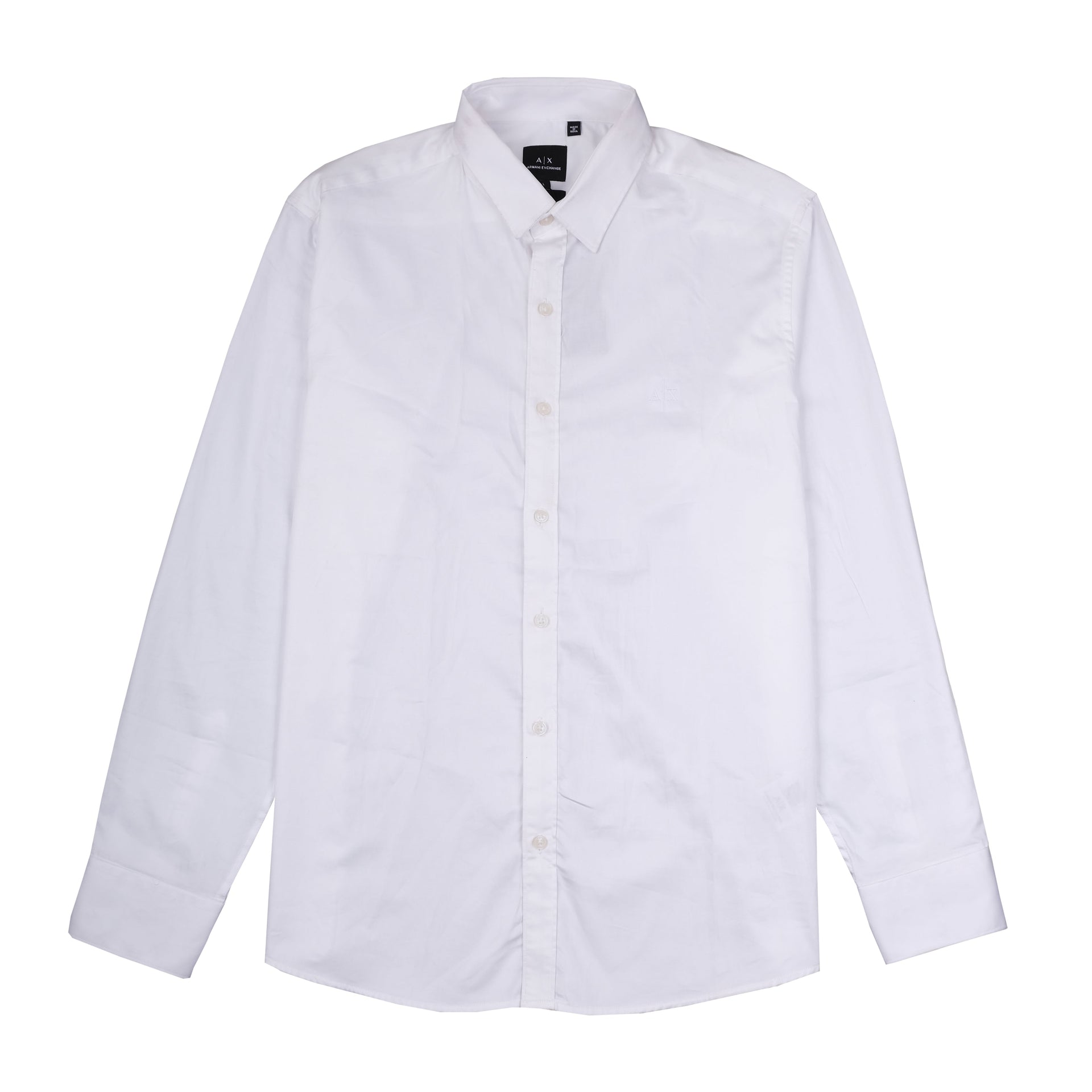 ARMANI EXCHANGE Crystal White Classic Fit Long Sleeve Shirt