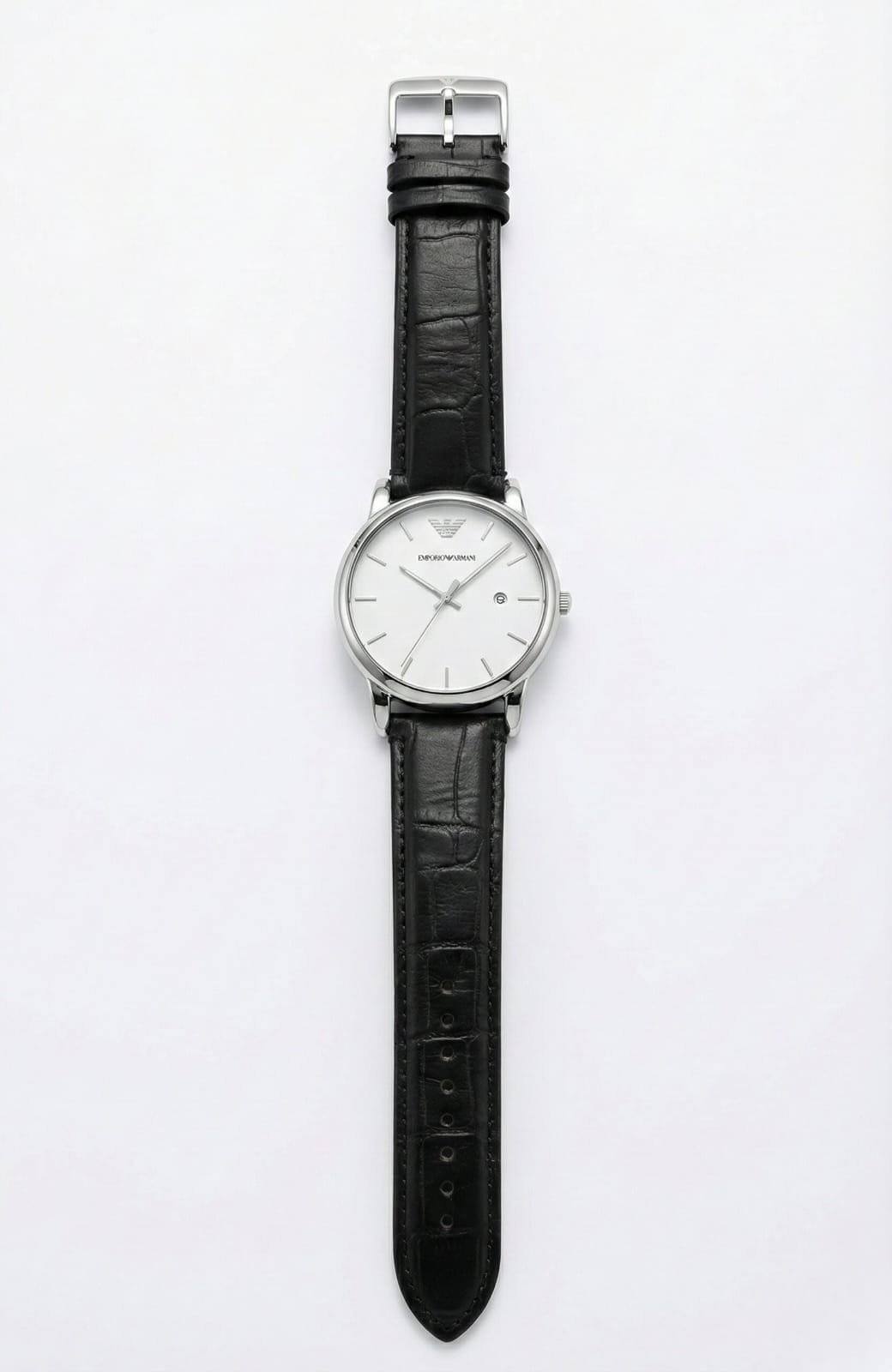 EMPORIO ARMANI Radiant Pearl Elegant Leather Strap Watch for Women