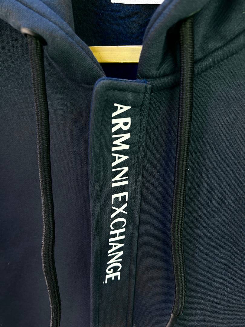 ARMANI EXCHANGE Deep Ocean Luxe Fit Zip-Up Hoodie