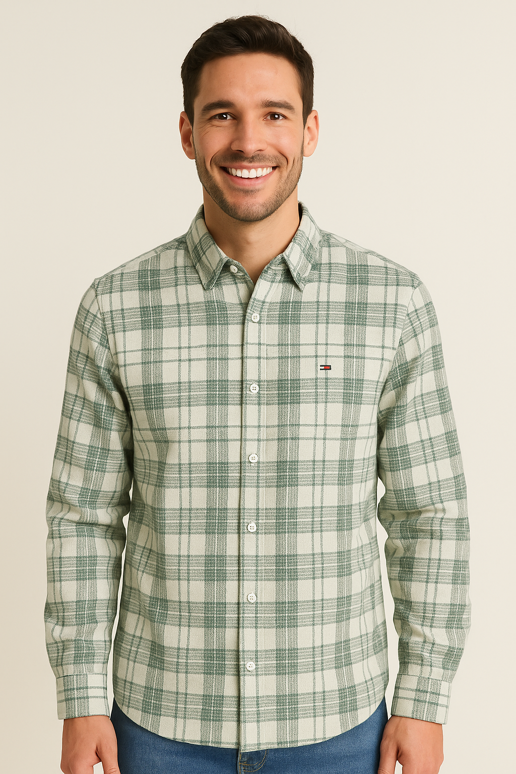TOMMY HILFIGER Enchanted Fern Classic Fit Long Sleeve Flannel Shirt