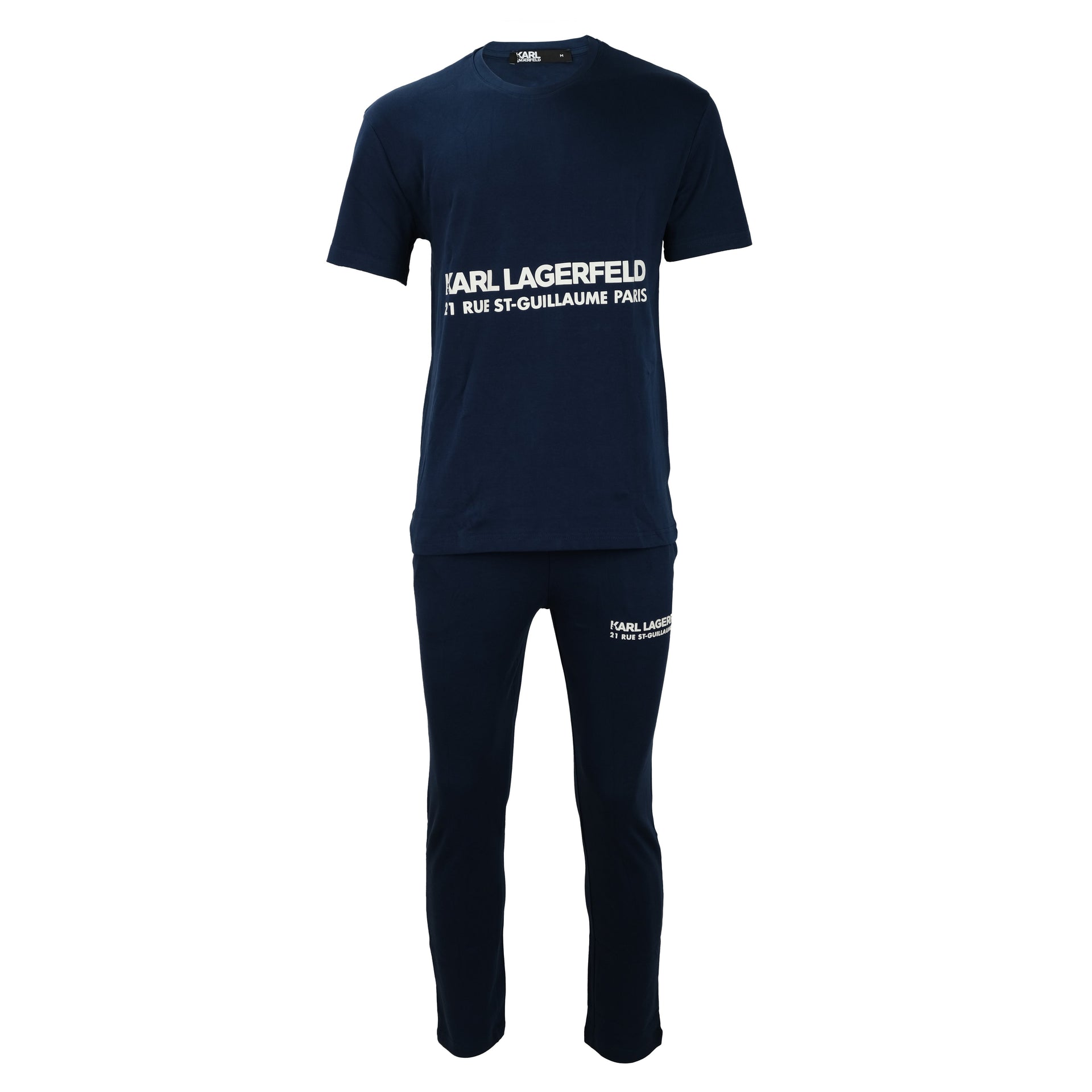 KARL LAGERFELD Midnight Navy Luxe Logo T-Shirt & Jogger Set