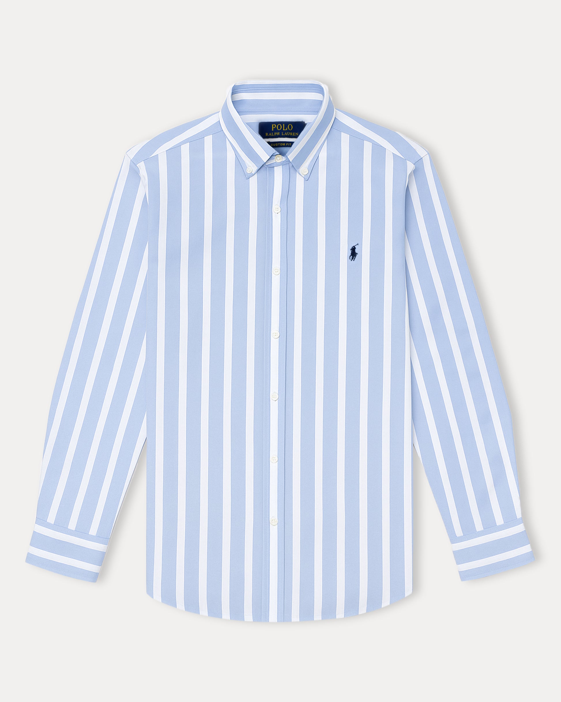 Polo Ralph Lauren Custom Fit Striped Shirt in Serene Sky Blue