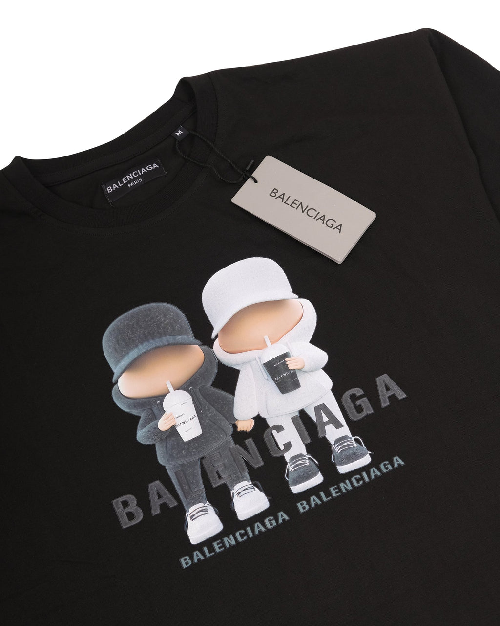 BALENCIAGA Midnight Noir Graphic Oversized Short Sleeve Tee