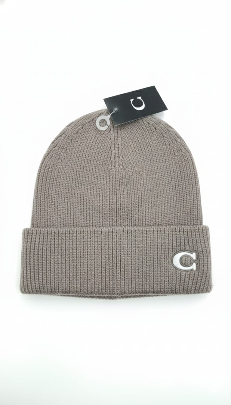 Coach Classic Knit Beanie in Taupe