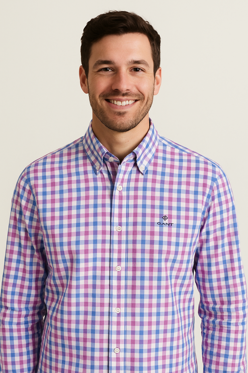 GANT Serene Lilac Slim Fit Long Sleeve Check Shirt