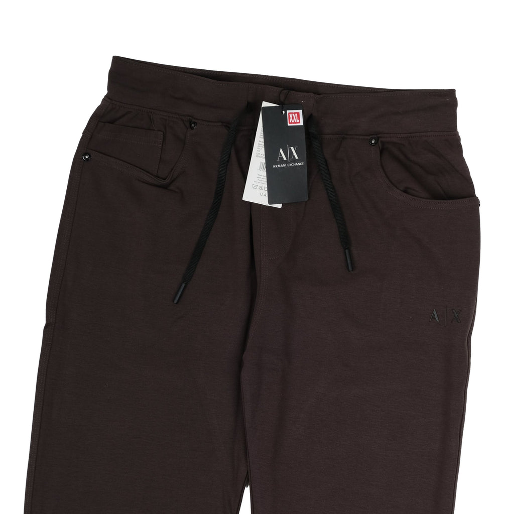 ARMANI EXCHANGE Espresso Brown Slim Fit Cotton Jersey Lounge Pants