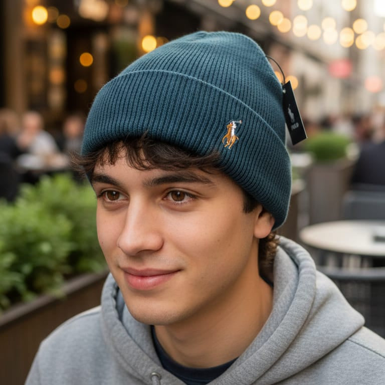 Polo Ralph Lauren Classic Ribbed Knit Beanie in Teal