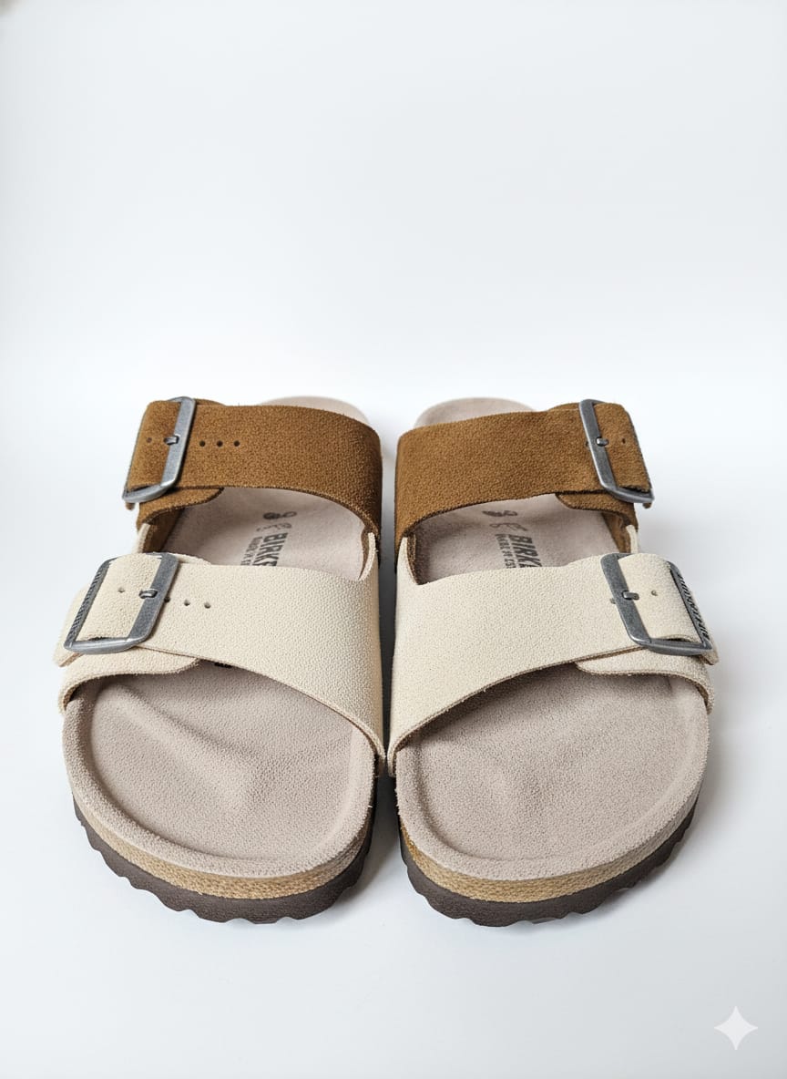 Birkenstock Toasted Almond Luxe Fit Slide Sandals