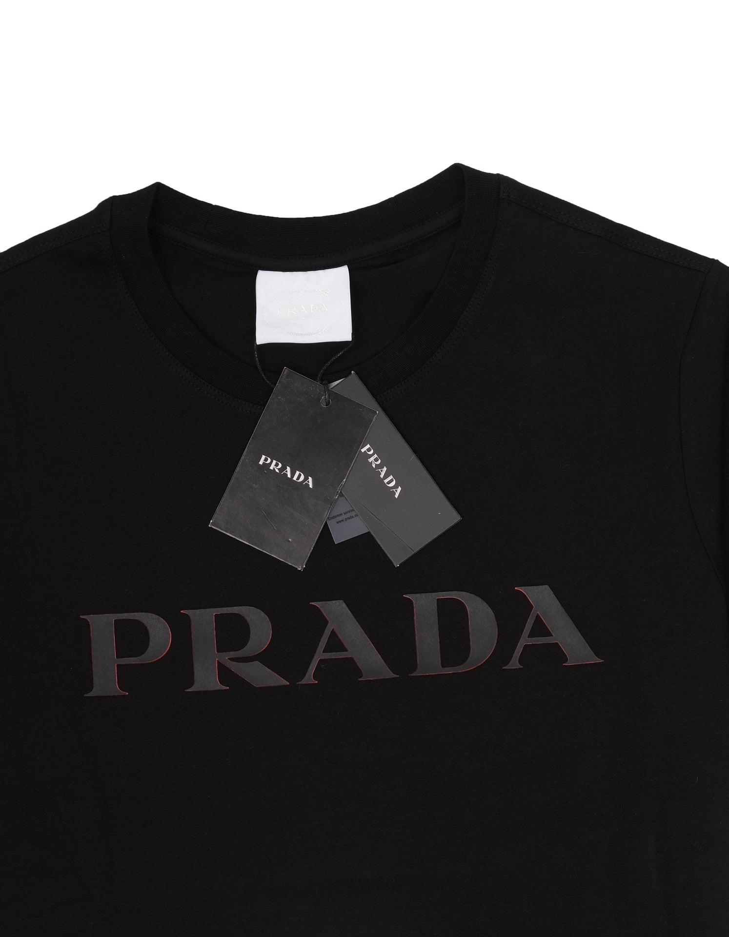 PRADA Midnight Obsidian Classic Fit Short Sleeve Cotton Tee
