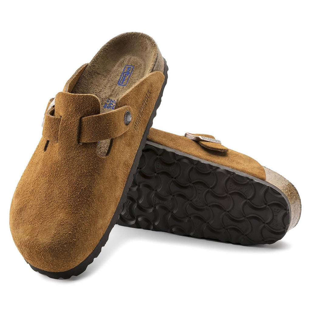 BIRKENSTOCK Rustic Amber Soft Footbed Suede Clogs