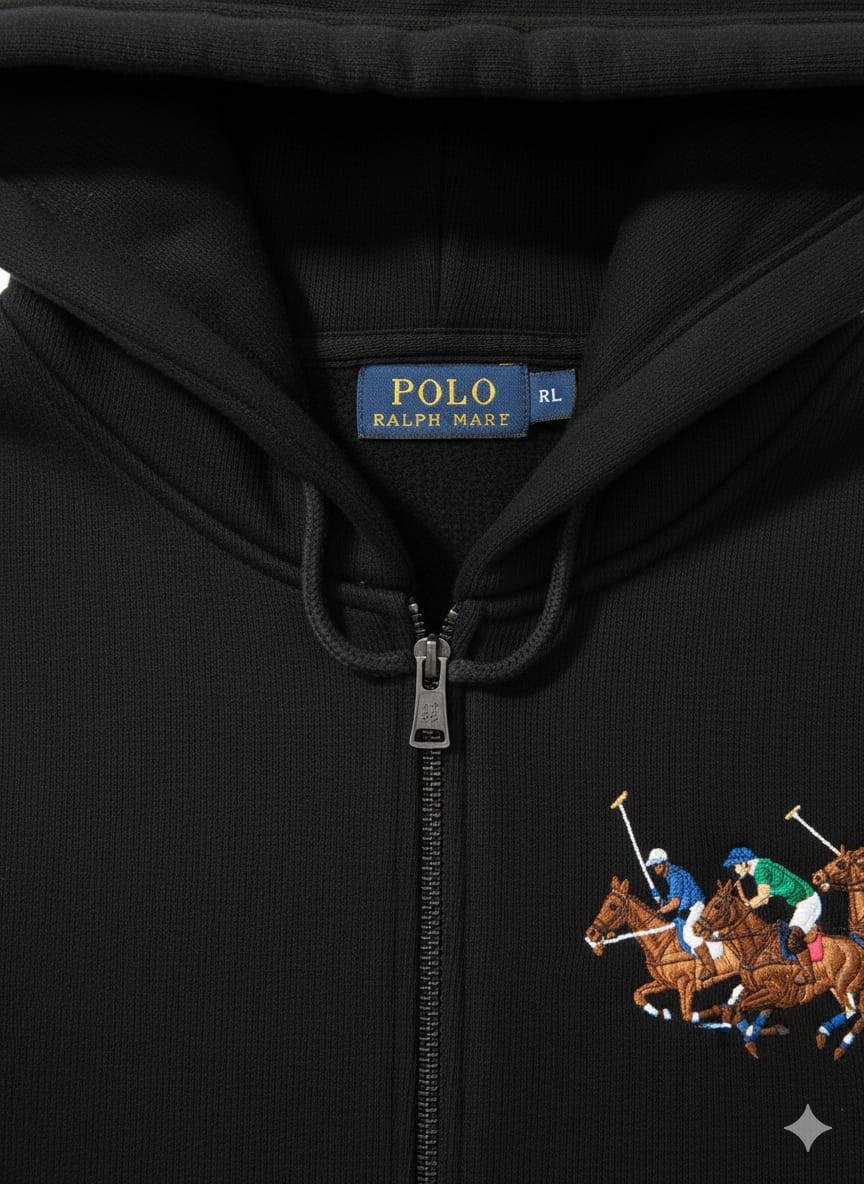 Polo Ralph Lauren Classic Zip-Up Hoodie with Equestrian Embroidery