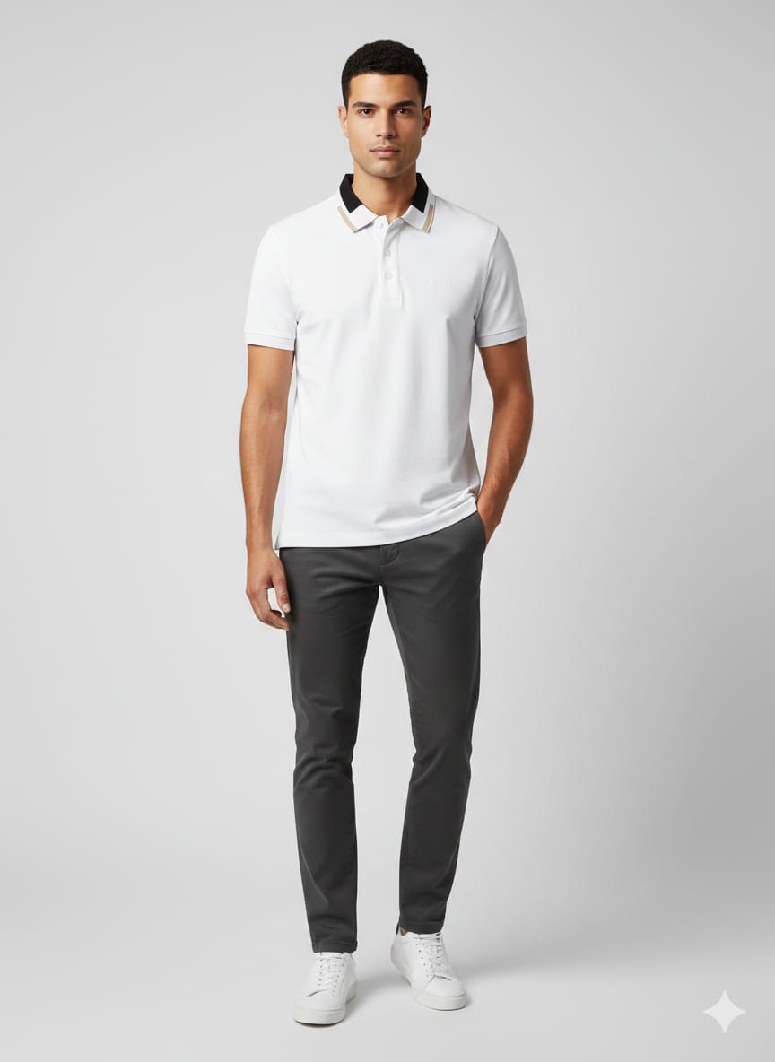 BOSS Creamy Pearl Tailored Fit Short Sleeve Piqué Polo Shirt