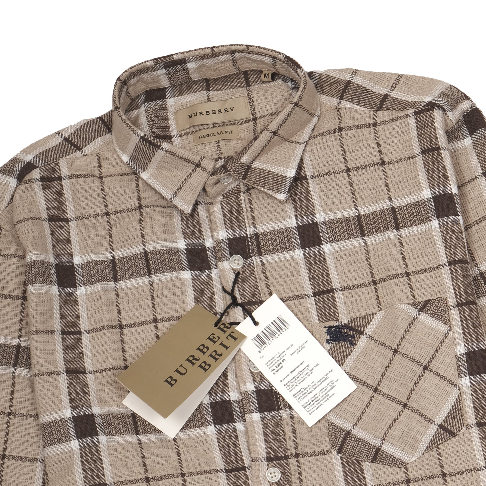 BURBERRY BRIT Dune Beige Check Regular Fit Long Sleeve Shirt