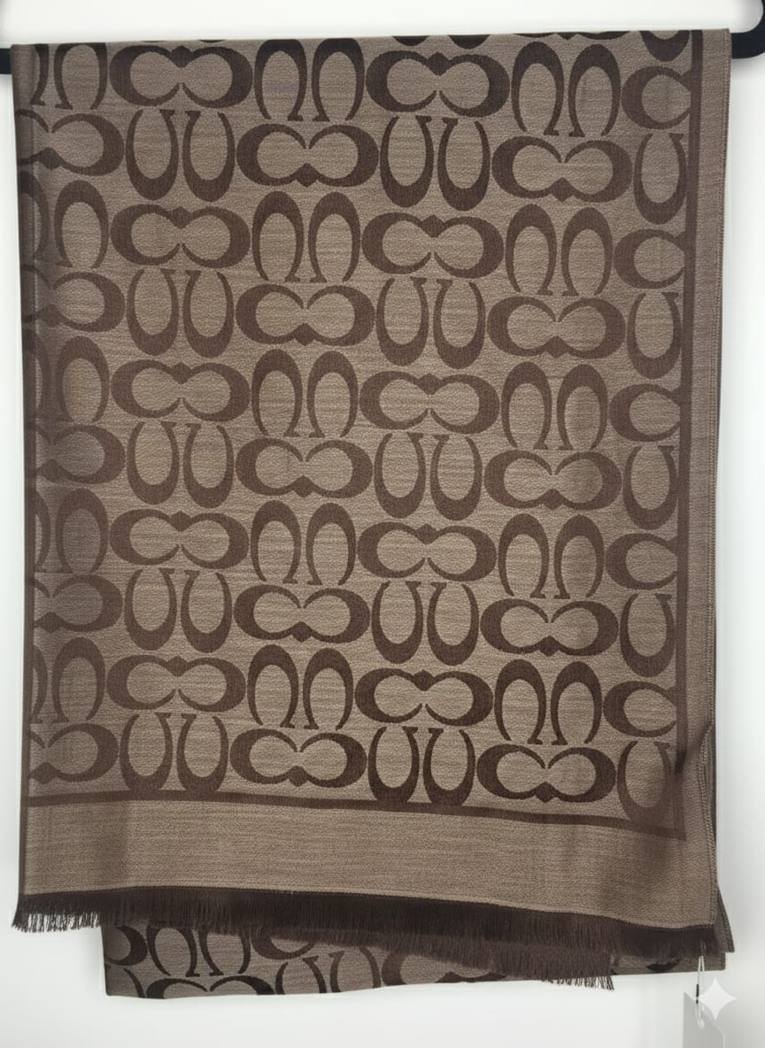 Coach Patterned Brown Scarf