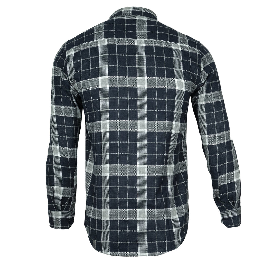 BURBERRY Midnight Slate Slim Fit Long Sleeve Flannel Shirt