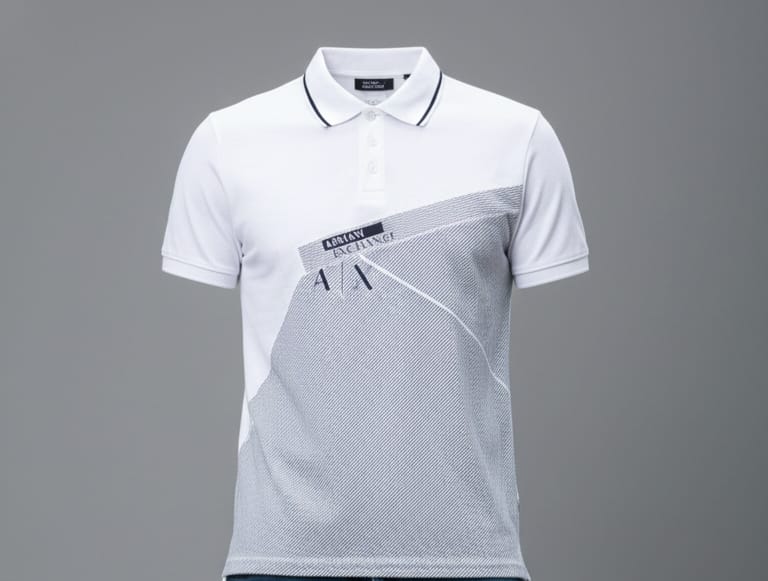 ARMANI EXCHANGE Luminous Pearl Contemporary Fit Colorblock Polo Shirt