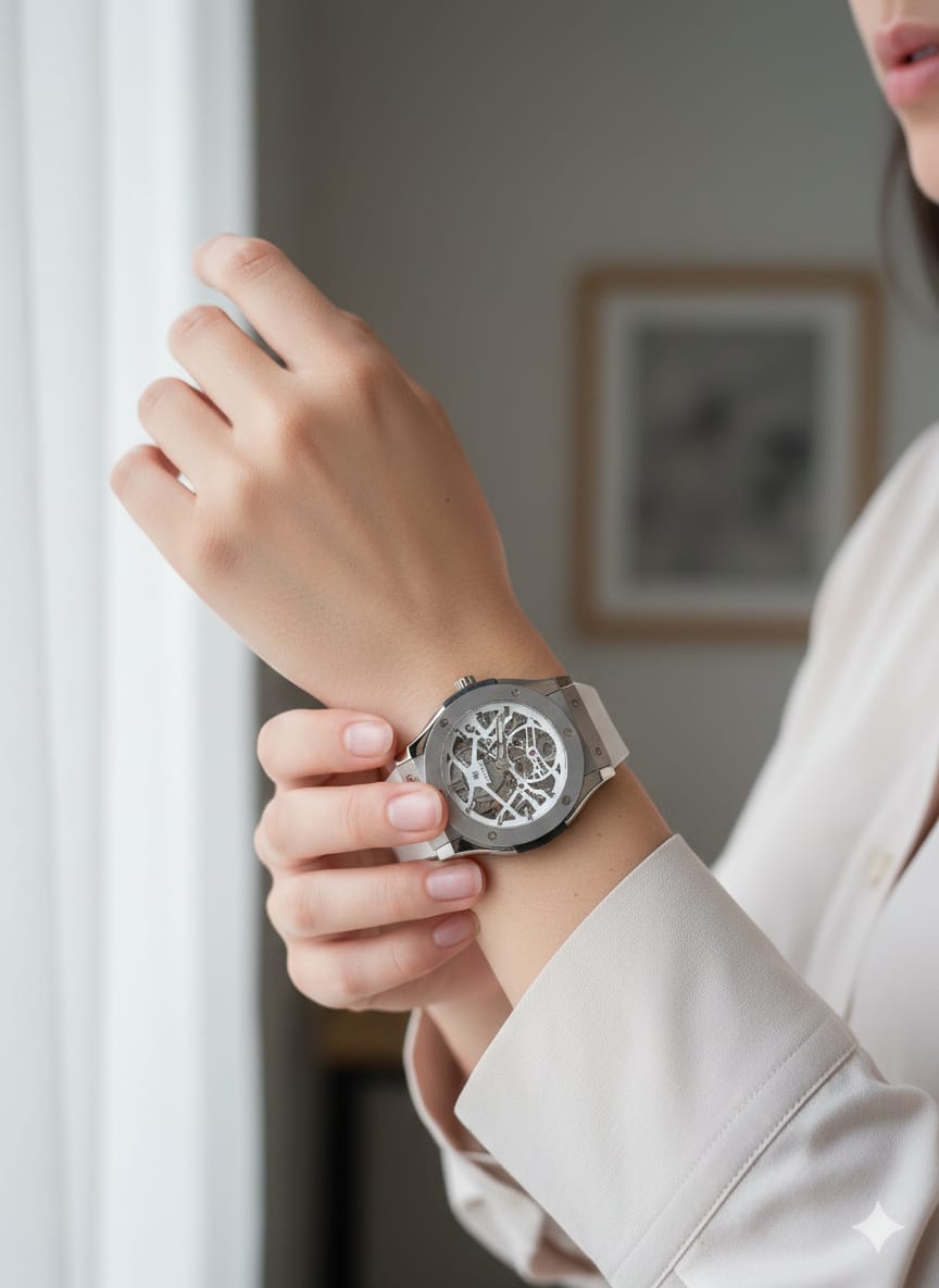 HUBLOT Ethereal Pearl Skeleton Automatic Timepiece