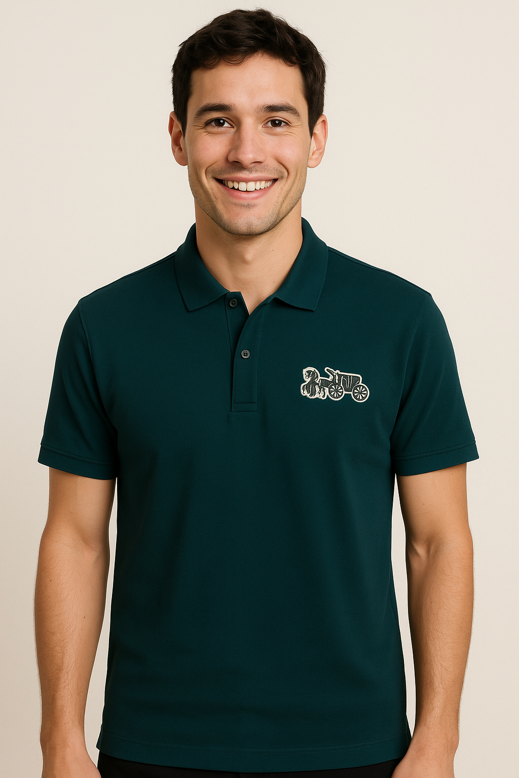 COACH Serene Emerald Classic Fit Short Sleeve Polo Shirt