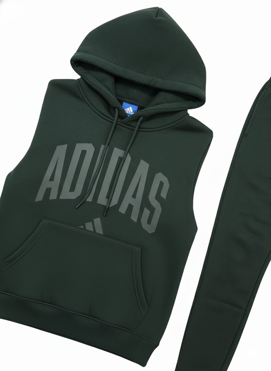 ADIDAS Essentials Hoodie and Jogger Set in Forest Green