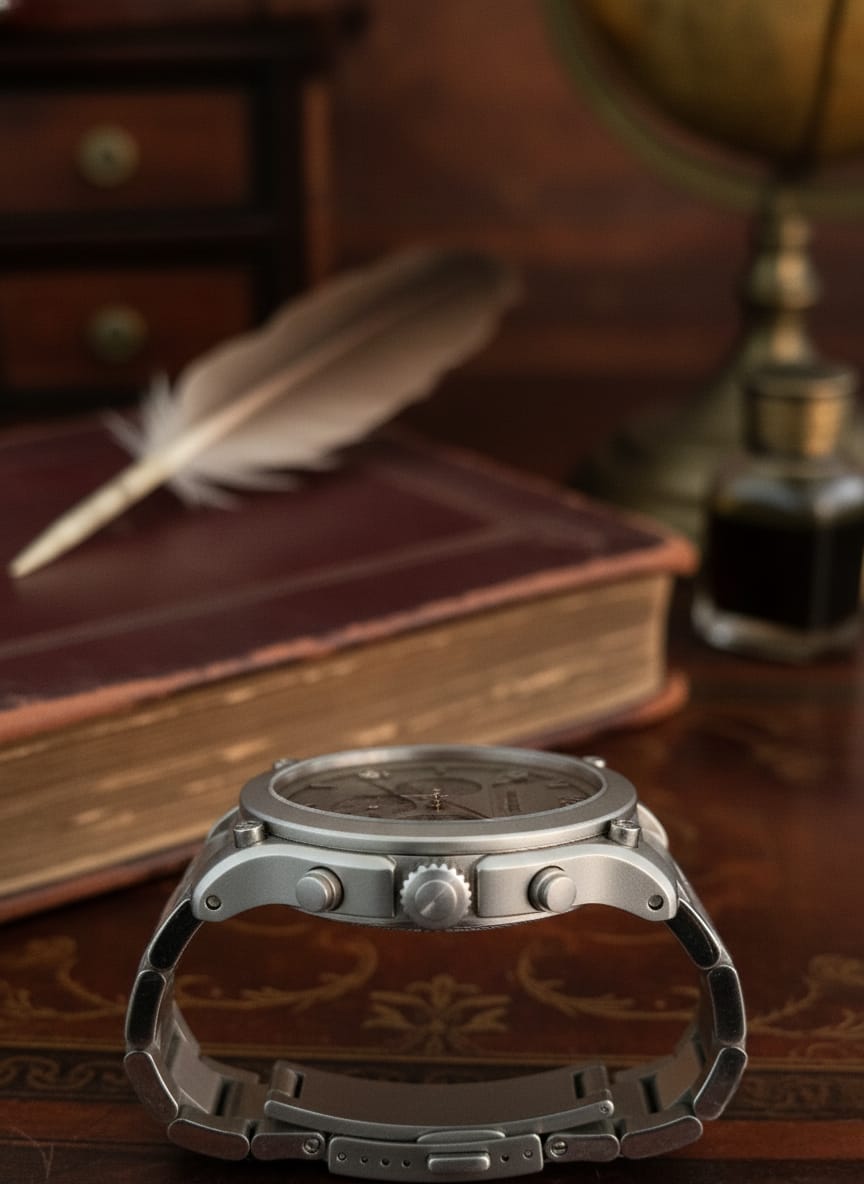 MONTBLANC Celestial Silver Chronograph Stainless Steel Watch  (IMPORTED)