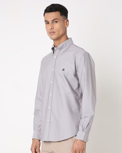 BROOKS BROTHERS Grey Oxford Shirt