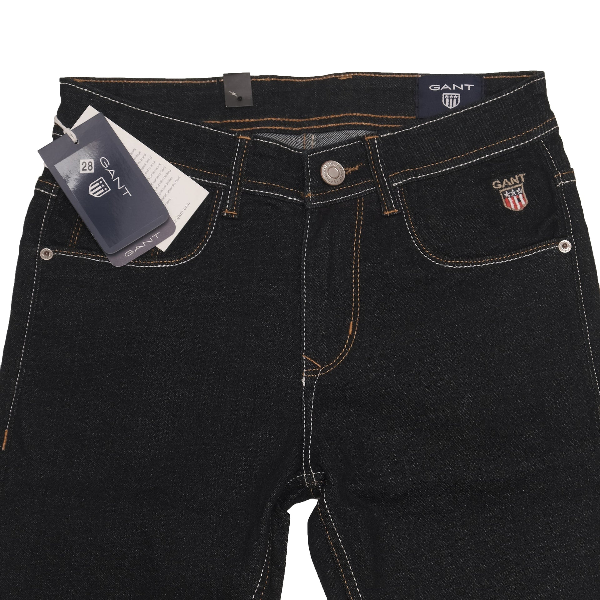 GANT Midnight Onyx Slim Fit Denim Jeans with Contrast Stitching
