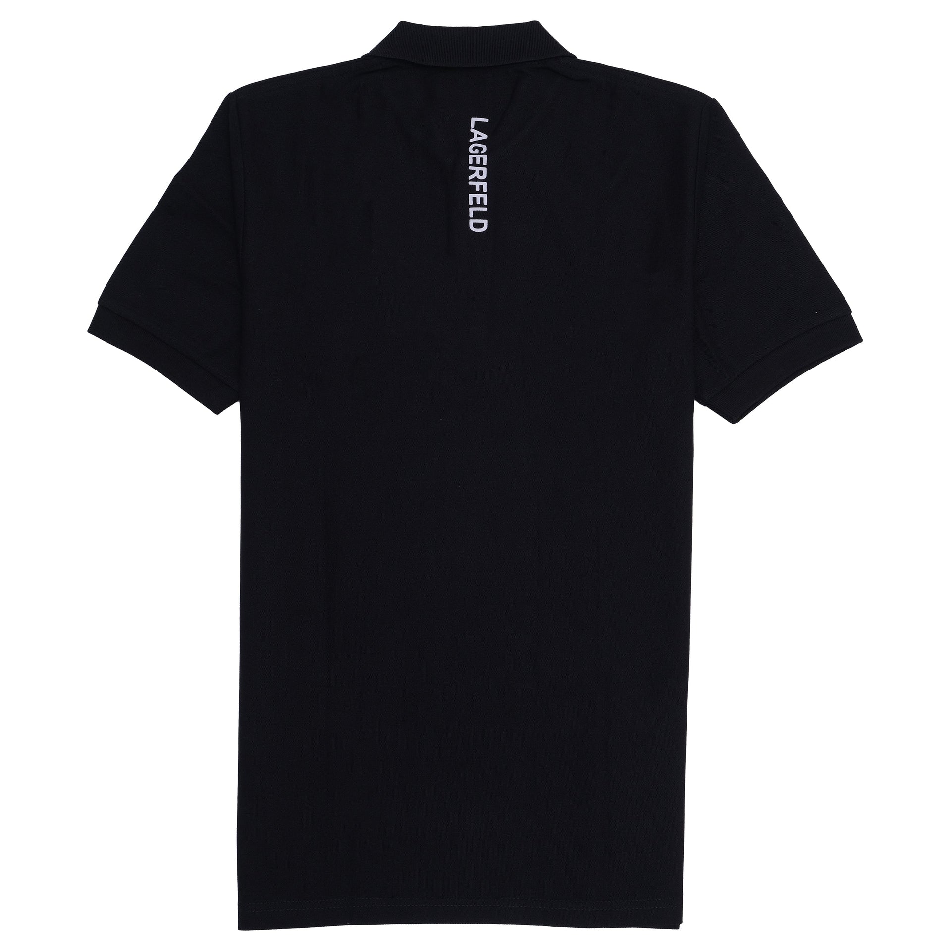 KARL LAGERFELD Midnight Noir Slim Fit Iconic Embroidered Polo Shirt