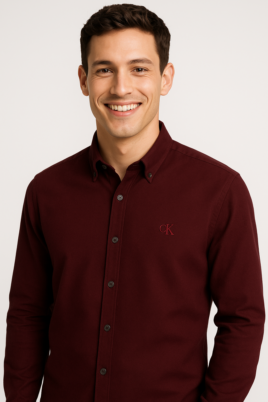 CALVIN KLEIN Crimson Blaze Tailored Fit Long Sleeve Shirt