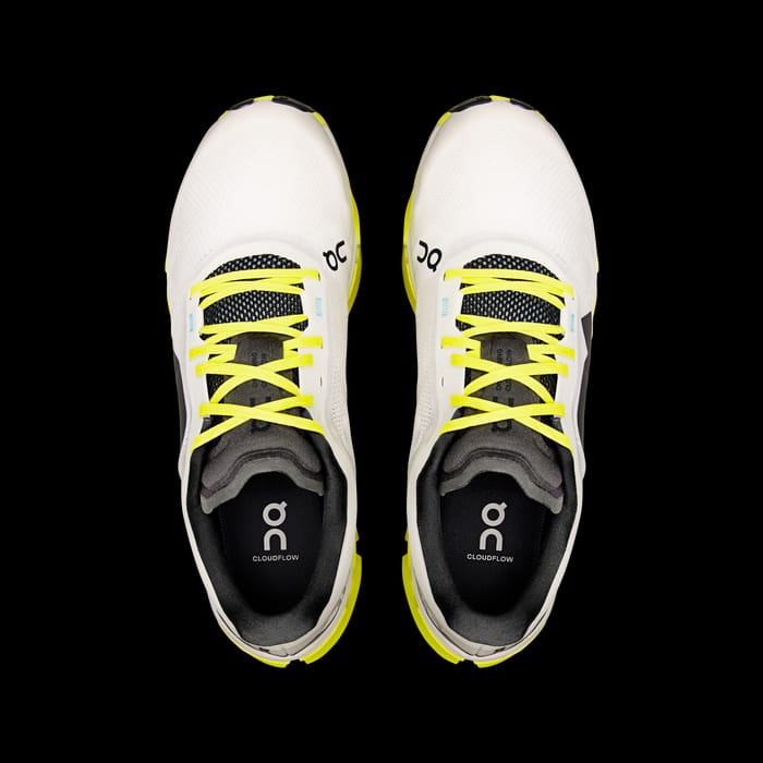 On Cloudflow Running Shoes - White/Neon Yellow