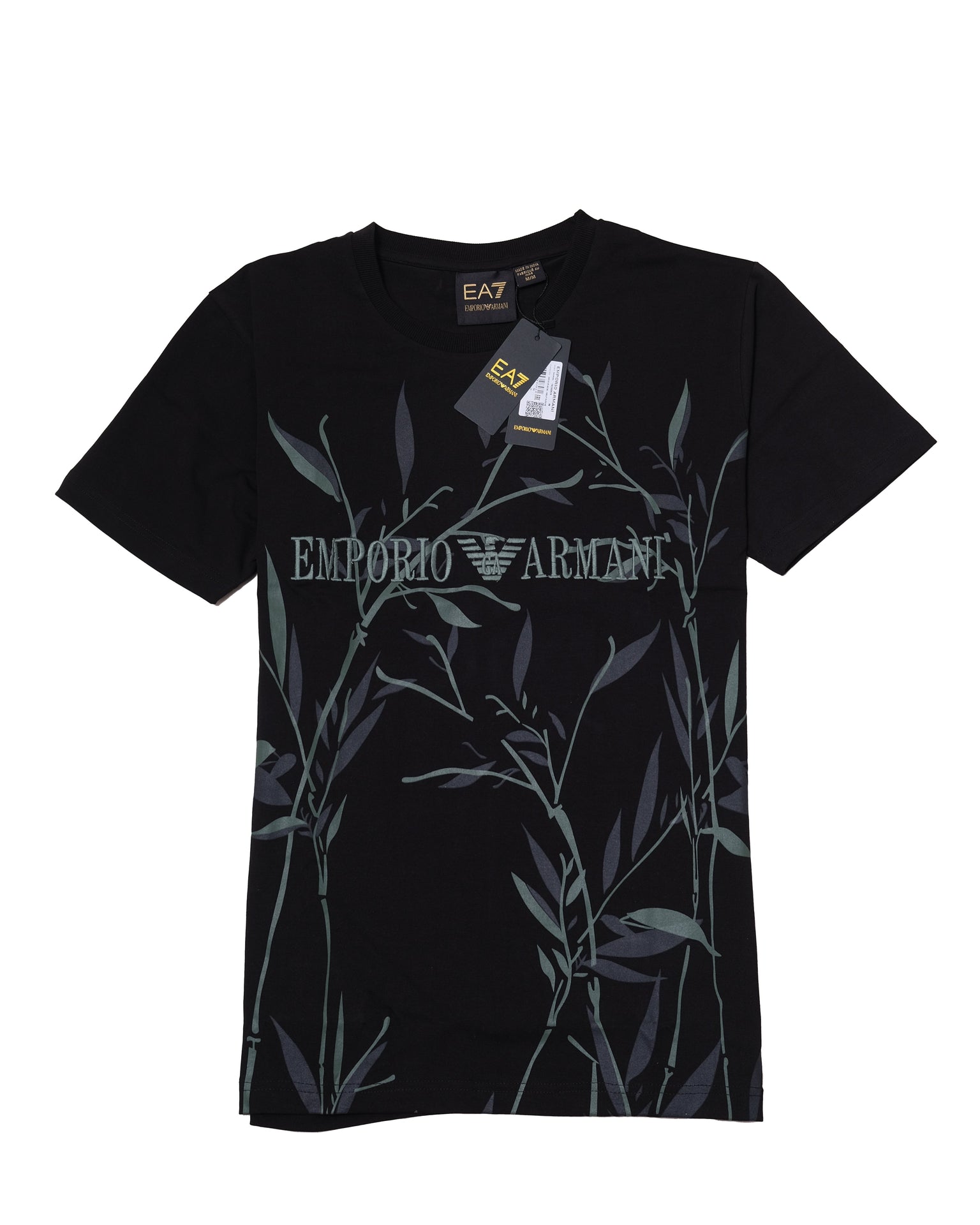 EMPORIO ARMANI EA7 Obsidian Black Slim Fit Short Sleeve Graphic Tee