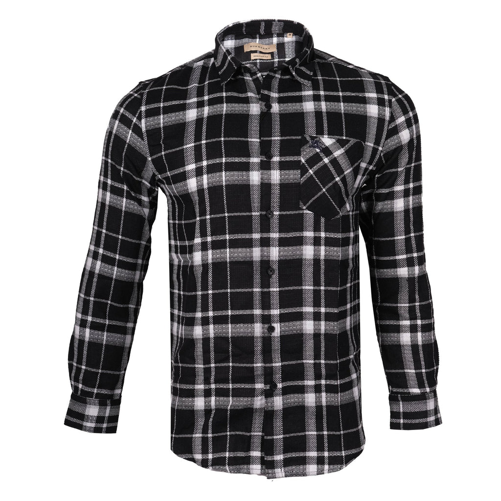 BURBERRY Midnight Charcoal Check Flannel Shirt
