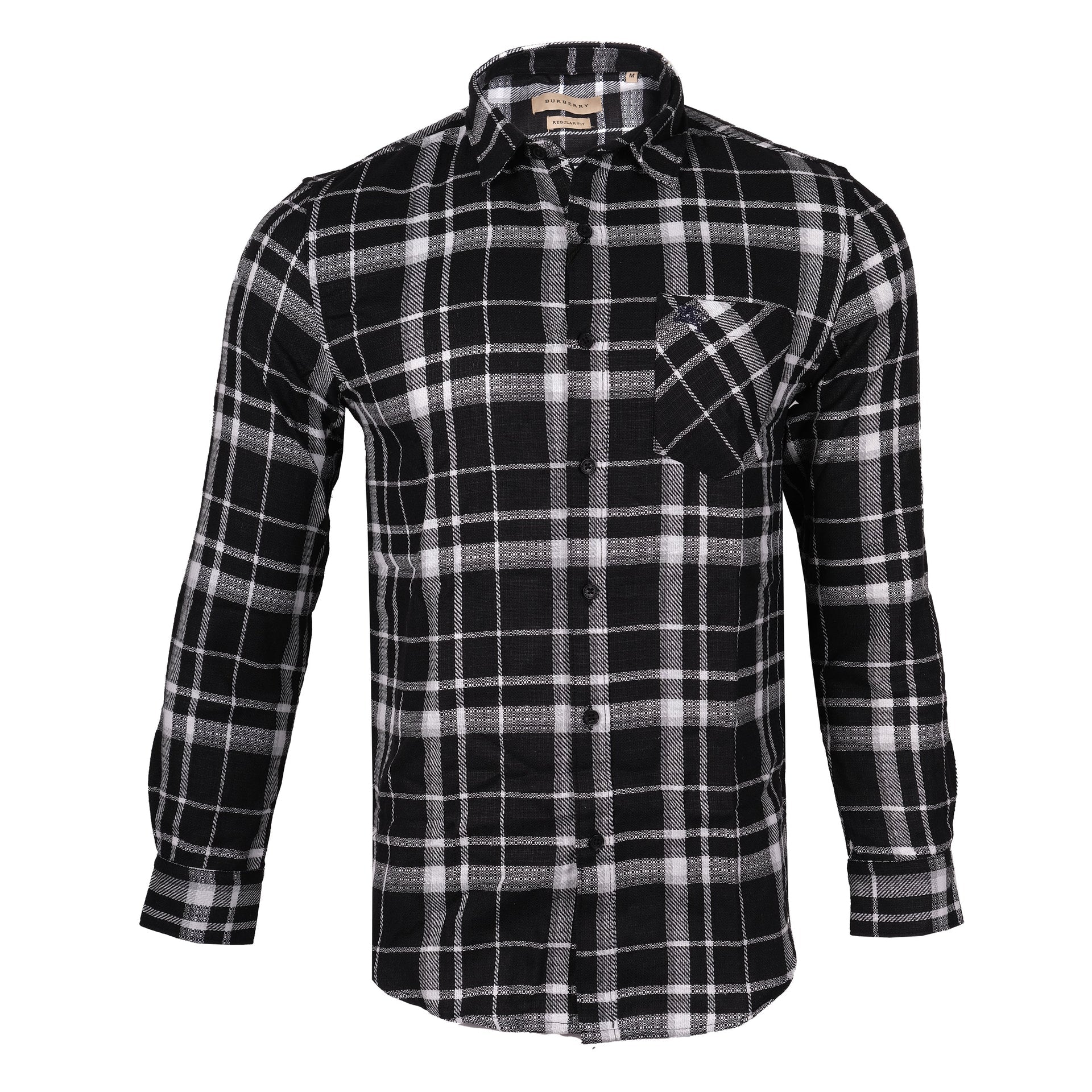 BURBERRY Midnight Charcoal Check Flannel Shirt