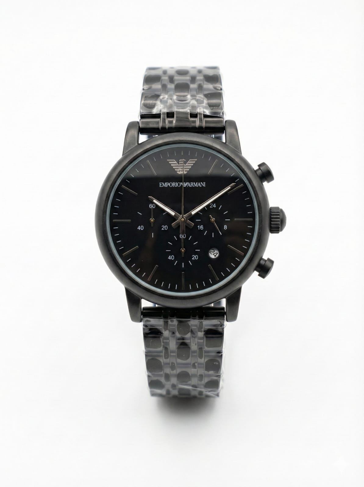 EMPORIO ARMANI Starlit Charcoal Sophisticated Chronograph Watch