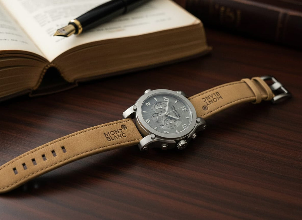 MONTBLANC Stormy Ash Chronograph Leather Strap Timepiece  (IMPORTED)