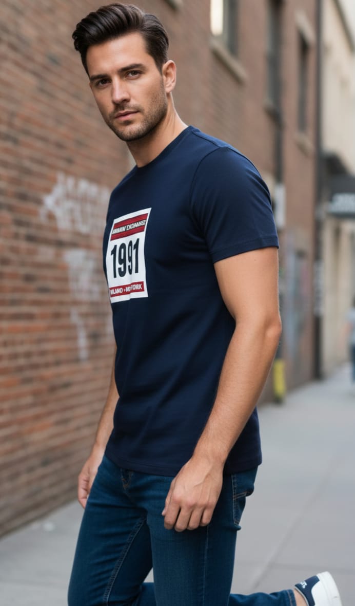 ARMANI EXCHANGE Oceanic Night Urban Fit Short Sleeve T-Shirt