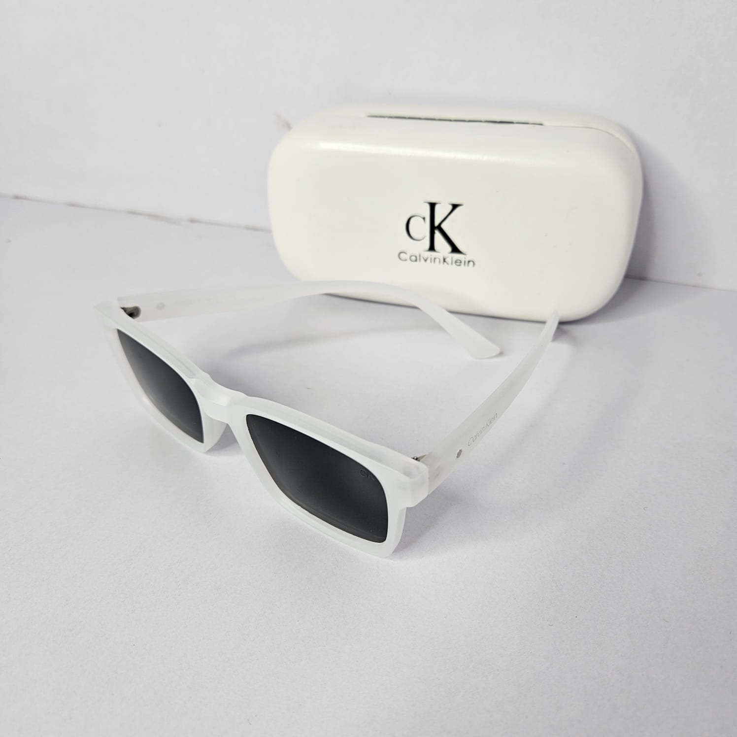 CALVIN KLEIN Frosted Pearl Retro Square Sunglasses