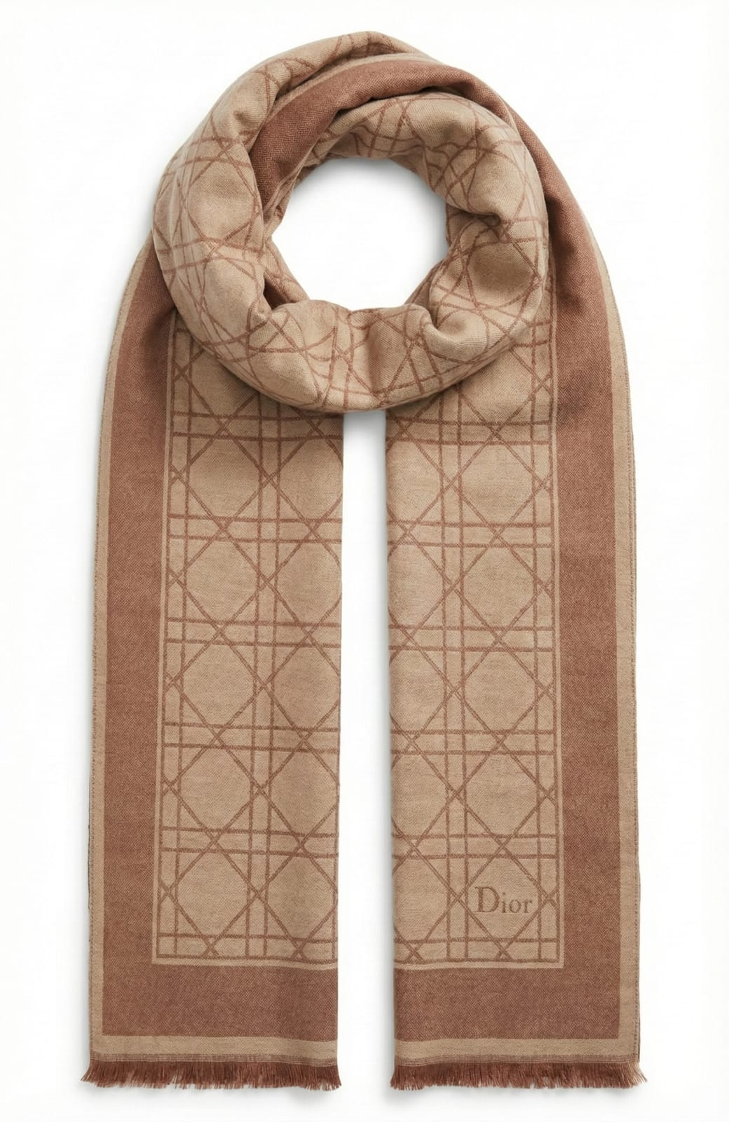 Dior Geometric Pattern Cashmere Blend Scarf