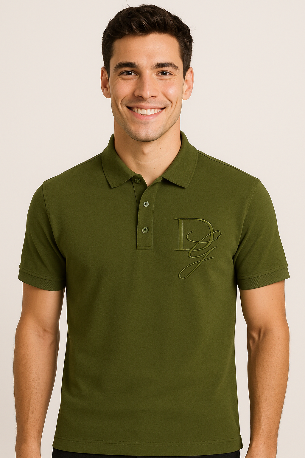 DOLCE&GABBANA Enchanted Olive Classic Fit Logo Polo